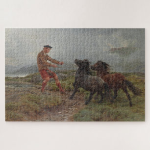 Twee Shetland Ponies in de Schotse Hooglanden Legpuzzel