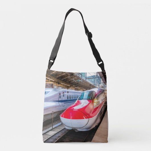 Twee Shinkansen op het Tokyo-station Crossbody Tas (Achterkant)