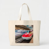 Twee Shinkansen op het Tokyo-station Grote Tote Bag (Voorkant)