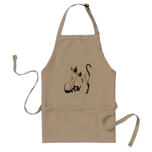 Twee Siamese katten prons Standaard Schort (Voorkant)