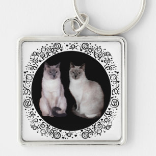 Twee Siamese katten Sleutelhanger