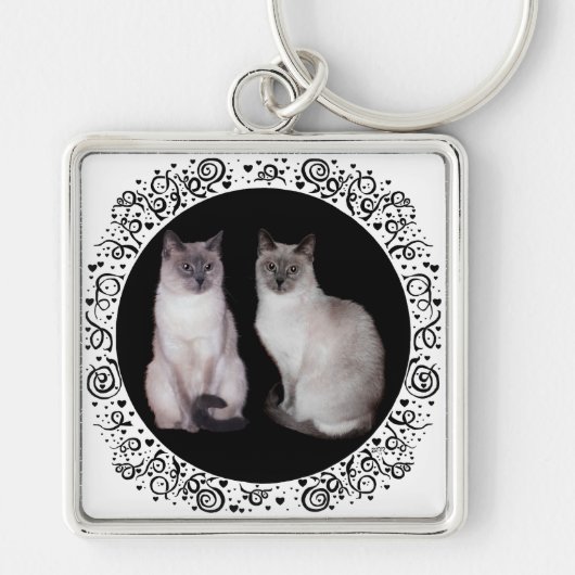 Twee Siamese katten Sleutelhanger (Voorkant)