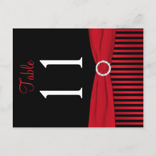 Twee Sided Red- en Black Striped-tabelnummer Briefkaart