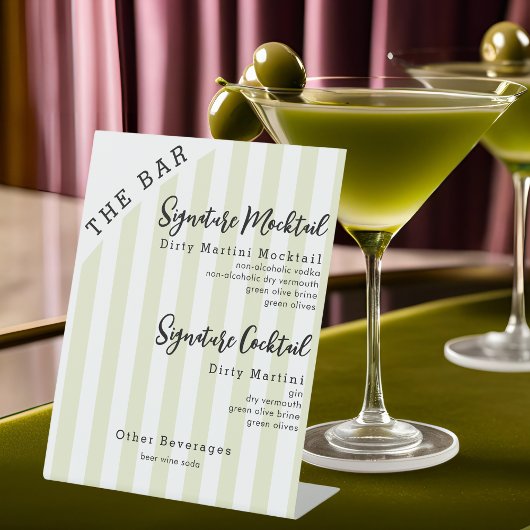 Twee Signature Drinken Mocktail of Cocktail Bar Si Reclamebord Met Voetstuk