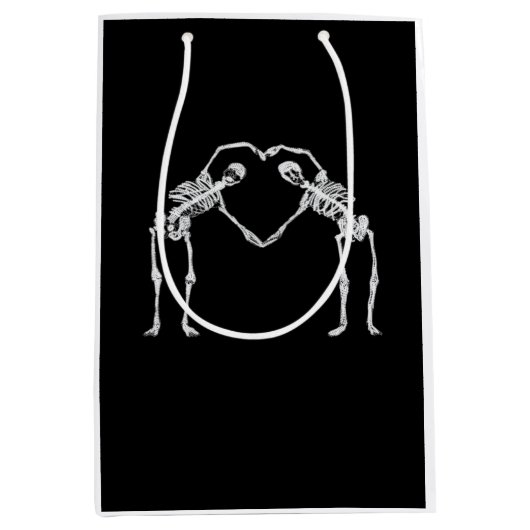 Twee Skeleton Hearts Handen Classic Medium Cadeauzakje (Voorkant)