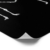 Twee Skeleton Hearts Handen Classic Poster (Hoek)