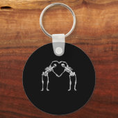 Twee Skeleton Hearts Handen Classic Sleutelhanger (Voorkant)