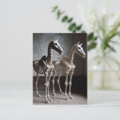 Twee skeletpaarden briefkaart (Staand voorkant)