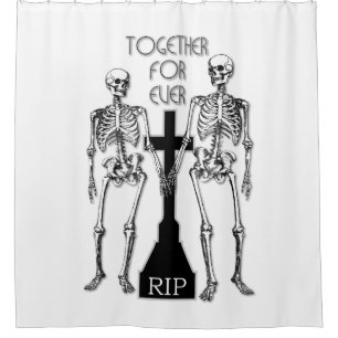 Twee skeletten uit liefde douchegordijn
