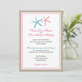 Twee Skinny Starfish Wedding Kaart (Staand voorkant)