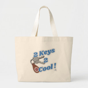 Twee sleutels 2 koele klassieke auto Logo Grote Tote Bag