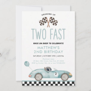 Twee Snel Blauwe Race Auto Verjaardag Kaart