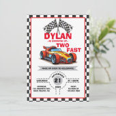 Twee Snel Racer Uitnodiging (Staand voorkant)
