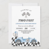 Twee Snel Racerende Auto's Vintage 2e Verjaardag Kaart (Voorkant)