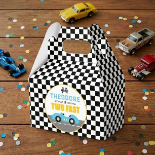 Twee Snel Ren Auto 2de Verjaardagsfeestje Bedankdoosjes