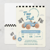 Twee Snelheidsraceauto Jongen 2e Verjaardag Kaart (Voorkant / Achterkant)