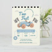 Twee Snelheidsraceauto Jongen 2e Verjaardag Kaart (Staand voorkant)