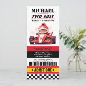 Twee Snelheidsraceautoticket Pas Tweede Verjaardag Kaart (Staand voorkant)