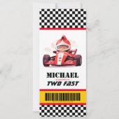 Twee Snelheidsraceautoticket Pas Tweede Verjaardag Kaart (Achterkant)