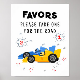 Twee snelle 2e verjaardag gunsten teken poster