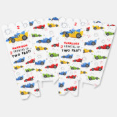 Twee snelle 2e verjaardag Kinder raceauto's Custom Bedankdoosjes (Ongevouwen)