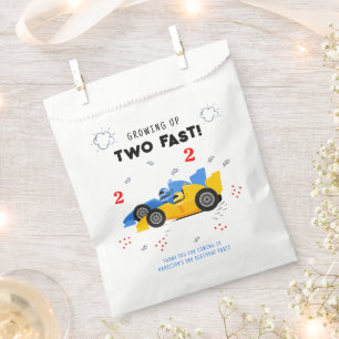 Twee snelle 2e verjaardag Kinder raceauto's naam Bedankzakje