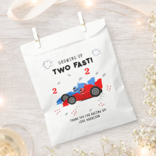 Twee snelle 2e verjaardag Kinder raceauto's naam Bedankzakje