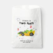 Twee snelle 2e verjaardag Kinder raceauto's naam Bedankzakje (Voorkant)