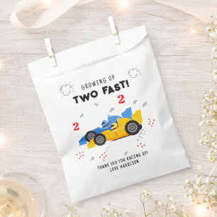 Twee snelle 2e verjaardag Kinder raceauto's naam Bedankzakje