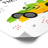 Twee snelle 2e verjaardag Kinder raceauto's naam Poster (Hoek)