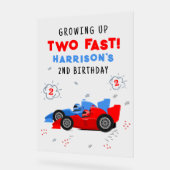 Twee snelle 2e verjaardag Kinder raceauto's welkom Acryl Bord (Hoek)