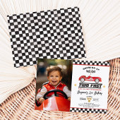 Twee snelle 2e Verjaardag Racing Auto Jongen Party Kaart