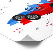 Twee snelle 2e verjaardag tanken tafel teken poster (Hoek)