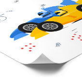 Twee snelle 2e verjaardag tankstation tafelteken poster (Hoek)