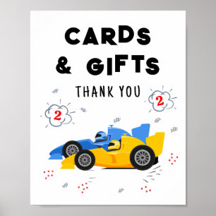 Twee snelle 2e verjaardagskaarten en -cadeaus bord poster