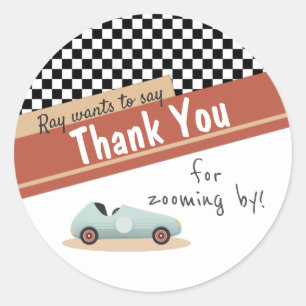 Twee snelle autothema's Uniek Geel Rood Zwart Ronde Sticker