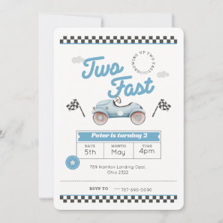 Twee snelle jongens verjaardag nodigt uit kaart