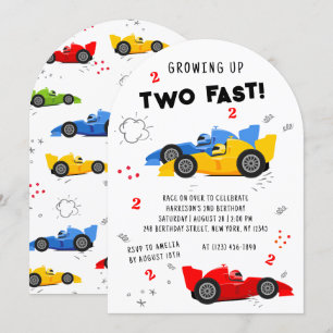 Twee snelle Kinder raceauto's van de tweede verjaa Kaart