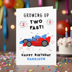 Twee snelle Kinder raceauto's van de tweede verjaa Kaart