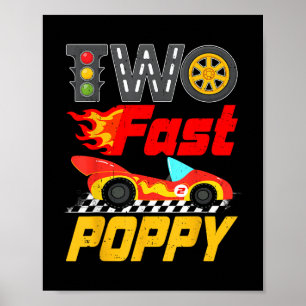 Twee snelle Poppy Pit Crew Racing Car Family Verja Poster
