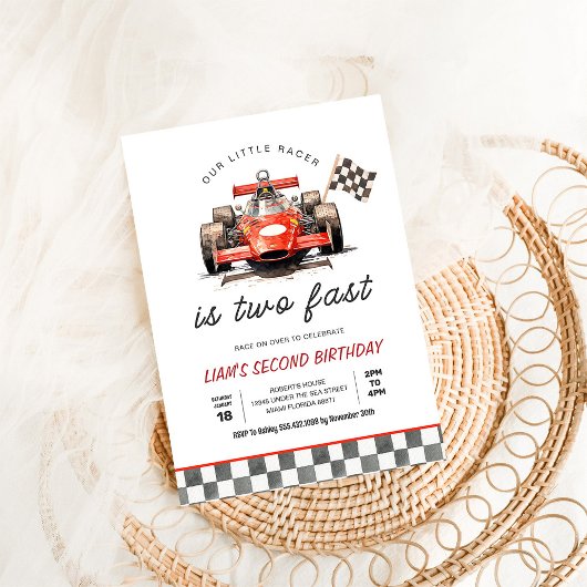 TWEE snelle raceauto 2e verjaardag Kaart