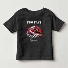 Twee snelle raceauto, 2e verjaardag kinder shirts
