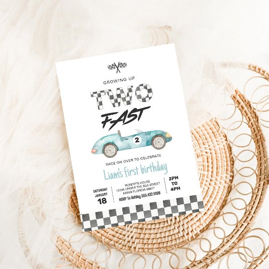 TWEE snelle raceauto's 2e verjaardag Kaart