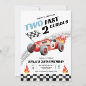 Twee snelle raceauto's 2e verjaardag racen kaart (Voorkant)