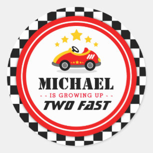 Twee snelle rackpartijen ronde sticker