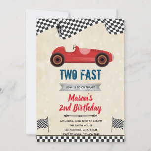 Twee snelle retro auto verjaardag kaart