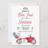 Twee snelle rode ritten opgroeien 2e verjaardag kaart (Voorkant)