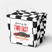 Twee snelle roodrazenkrans tweede verjaardag bedankdoosjes (Achterkant)