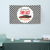 Twee snelle roodrazenkrans tweede verjaardag spandoek (Beurs)