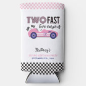 Twee snelle roze race auto tweede verjaardag (Voorkant)